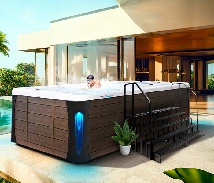 Calspas hot tub being used in a family setting - Mission