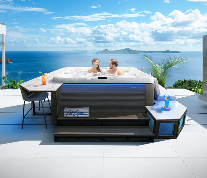 Calspas hot tub being used in a family setting - Mission